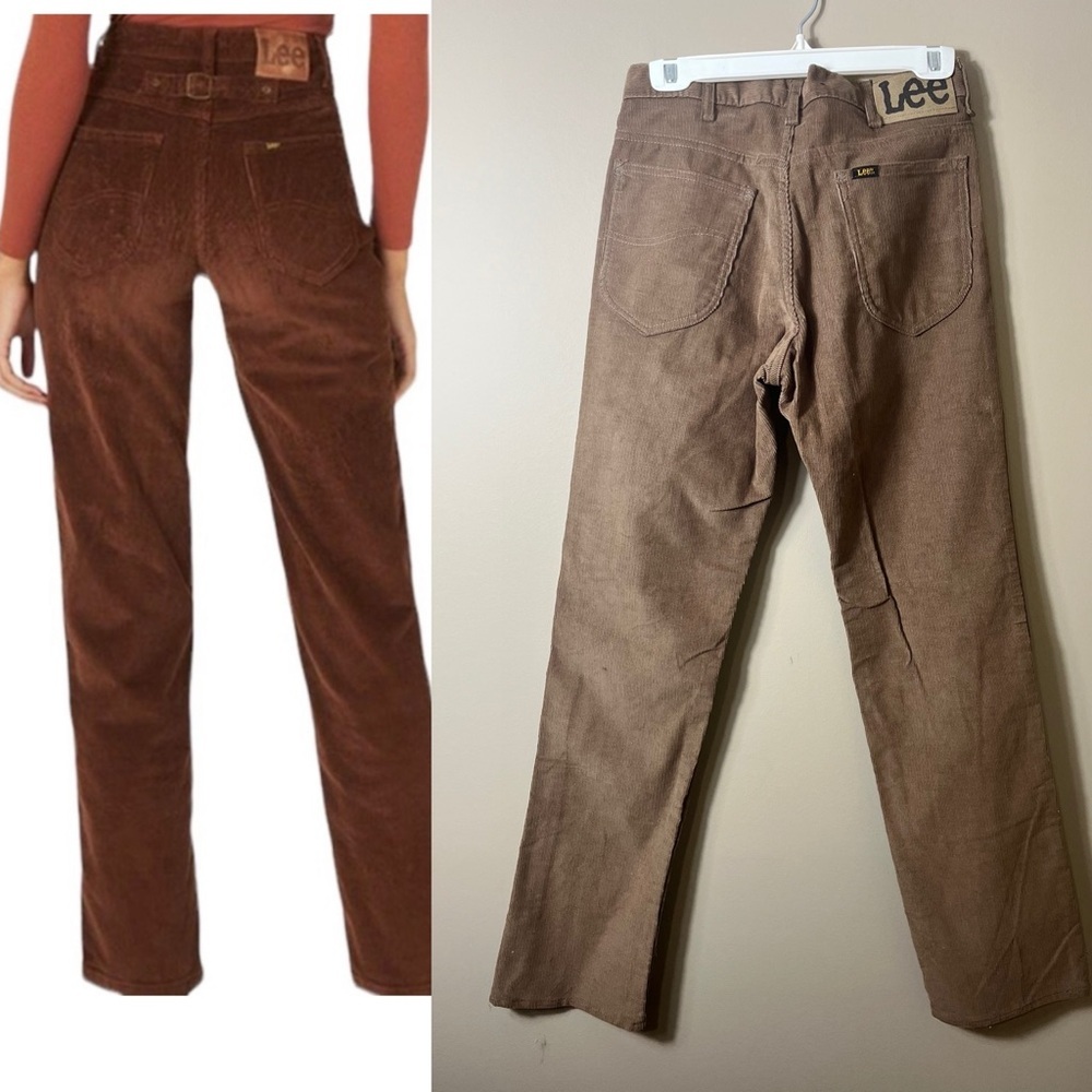 Vintage‎ Lee Brown Corduroy Pants Y2K 90s Retro Straight Leg Size 31x32 Grunge